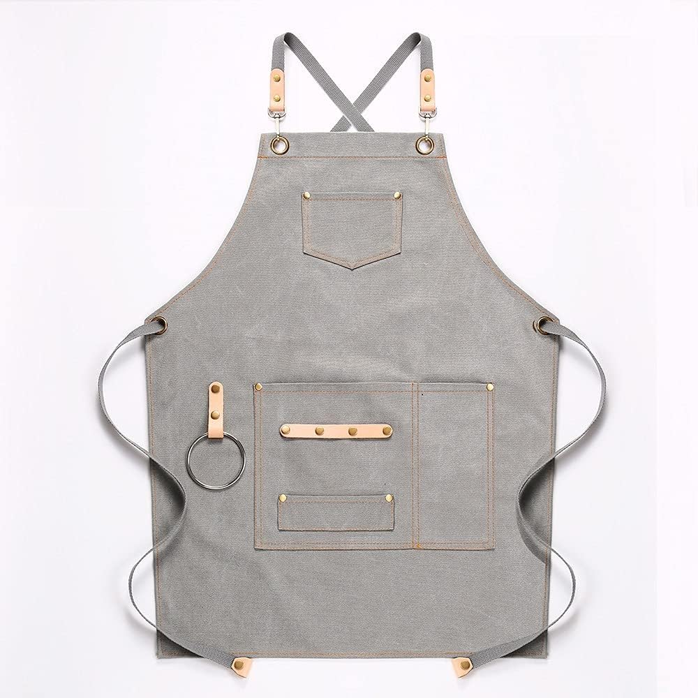 Vintage Canvas Kitchen Apron for Cooking Baking and Grilling