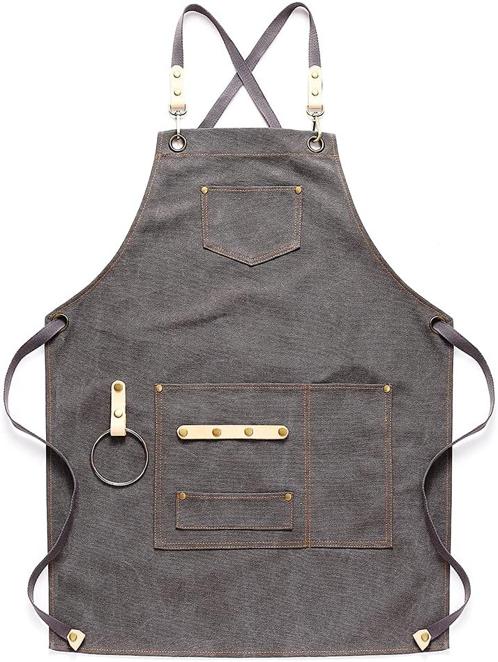 Vintage Canvas Kitchen Apron for Cooking Baking and Grilling