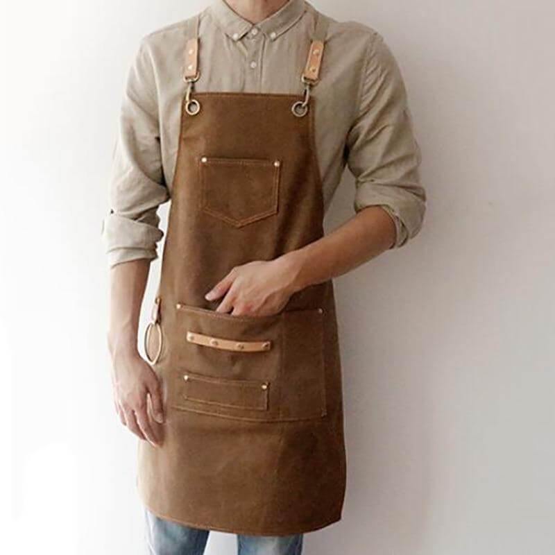 Vintage Canvas Kitchen Apron for Cooking Baking and Grilling