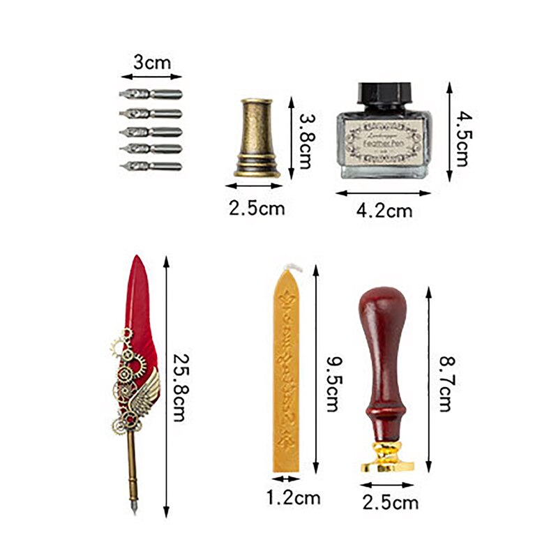 Vintage Feather Calligraphy Dip Pen Writing Set