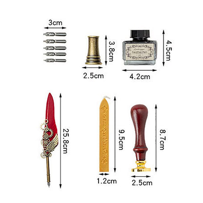 Vintage Feather Calligraphy Dip Pen Writing Set