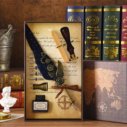 Vintage Feather Calligraphy Dip Pen Writing Set