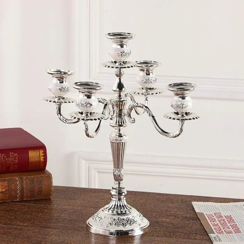 Vintage Gold Metal Taper Candle Holder Centerpiece