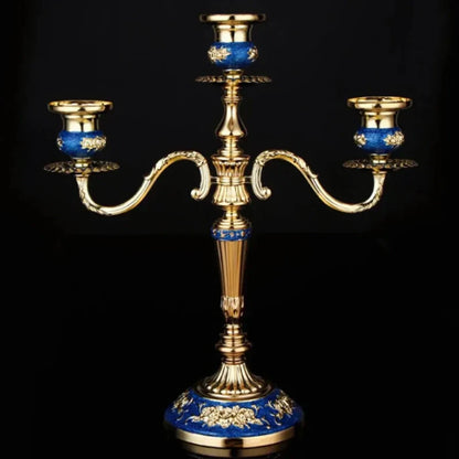 Vintage Gold Metal Taper Candle Holder Centerpiece