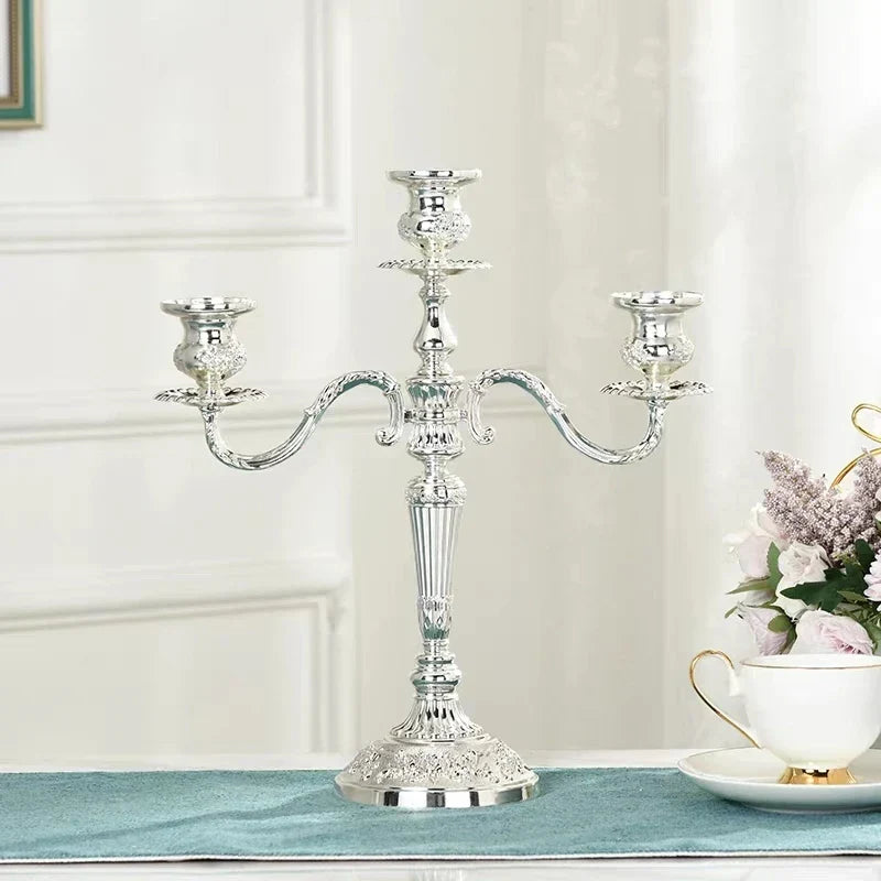 Vintage Gold Metal Taper Candle Holder Centerpiece