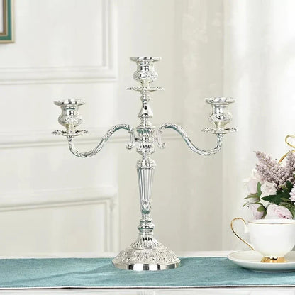 Vintage Gold Metal Taper Candle Holder Centerpiece