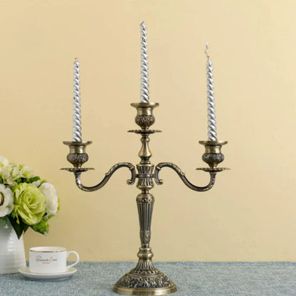 Vintage Gold Metal Taper Candle Holder Centerpiece