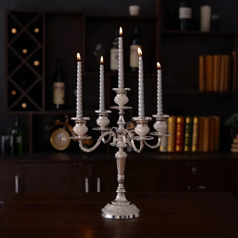 Vintage Gold Metal Taper Candle Holder Centerpiece