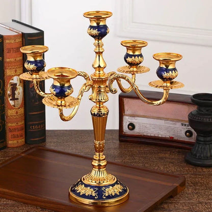 Vintage Gold Metal Taper Candle Holder Centerpiece