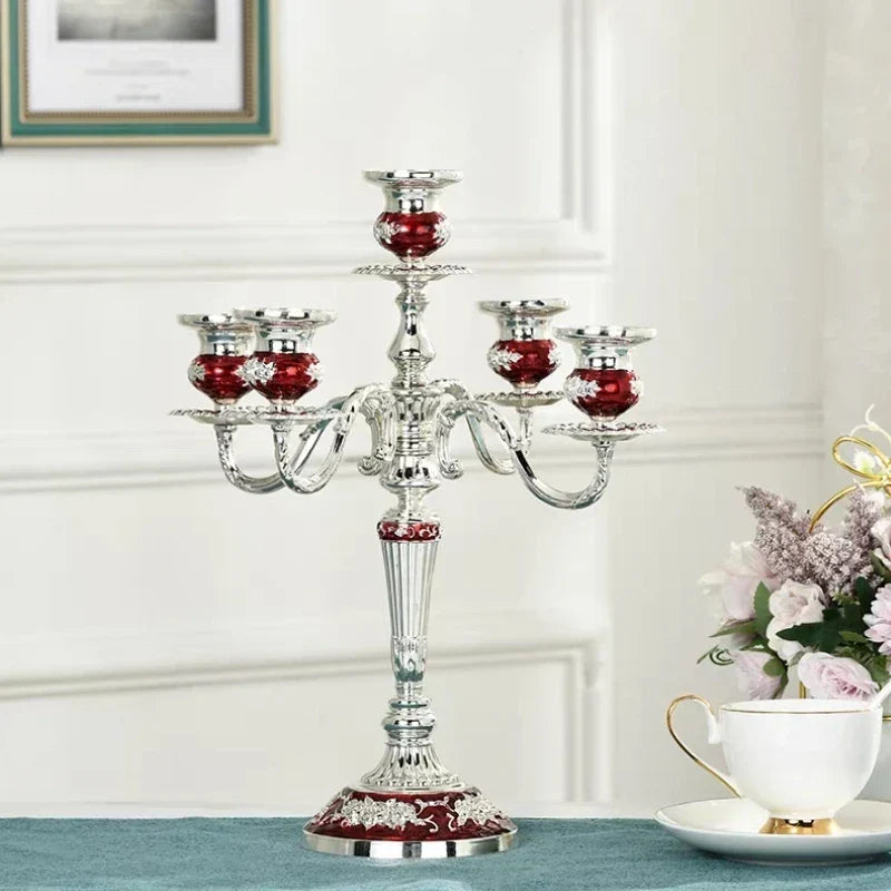 Vintage Gold Metal Taper Candle Holder Centerpiece