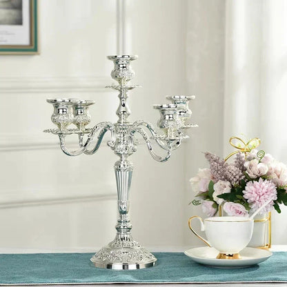 Vintage Gold Metal Taper Candle Holder Centerpiece