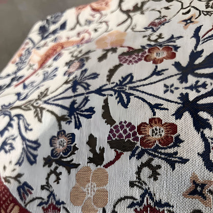 Vintage Jacquard Table Runner with Floral Bird Pattern and Tassels