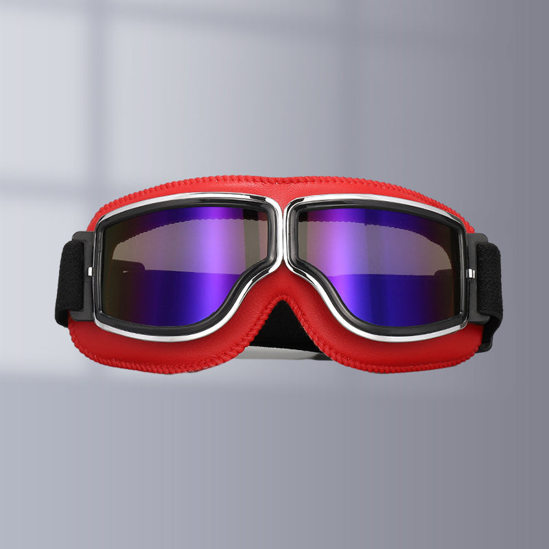 Vintage Motorcycle Riding Goggles with UV Protection Lens
