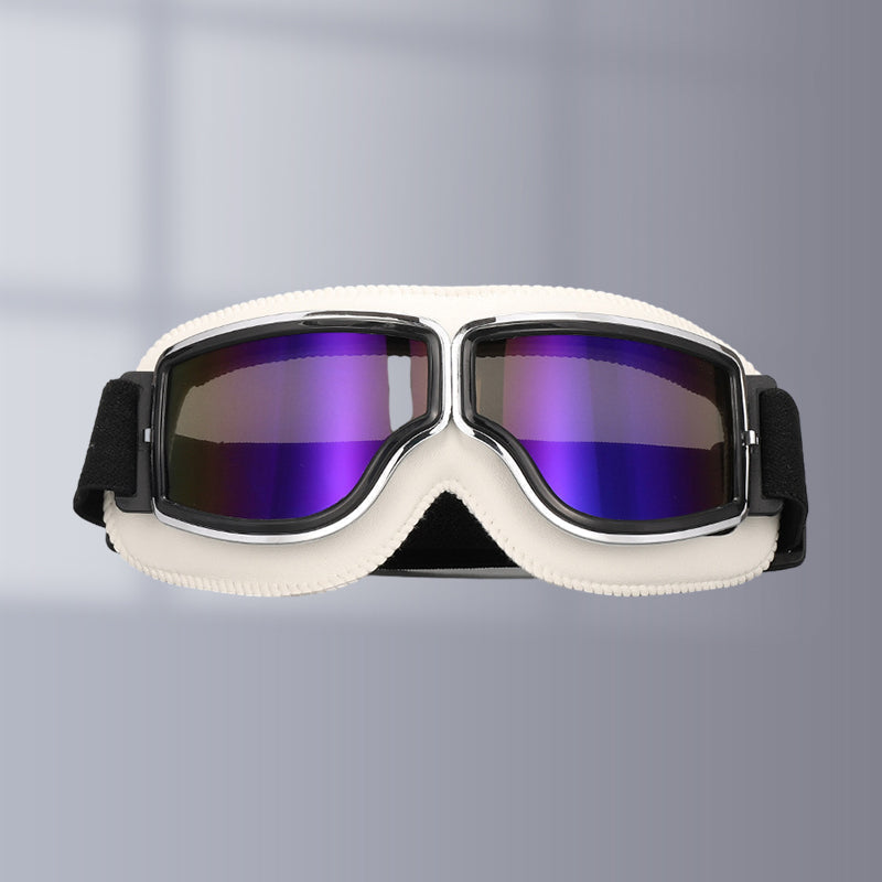 Vintage Motorcycle Riding Goggles with UV Protection Lens