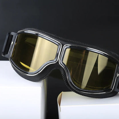 Vintage Motorcycle Riding Goggles with UV Protection Lens