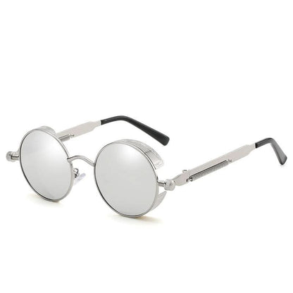 Vintage Round Steampunk Sunglasses Polarized UV400 Alloy Frame