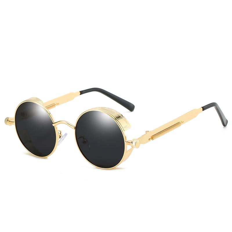 Vintage Round Steampunk Sunglasses Polarized UV400 Alloy Frame