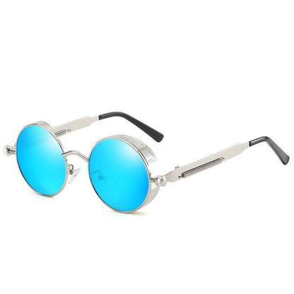 Vintage Round Steampunk Sunglasses Polarized UV400 Alloy Frame
