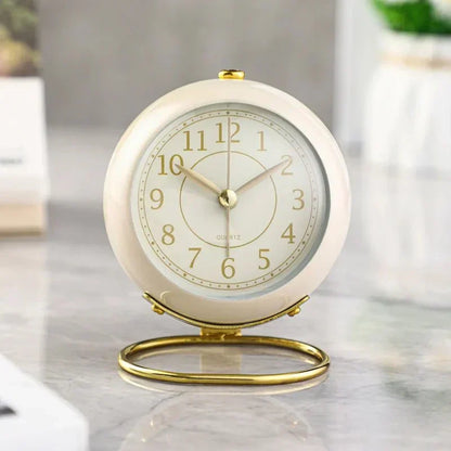Vintage Silent Alarm Clock with Night Light for Bedroom