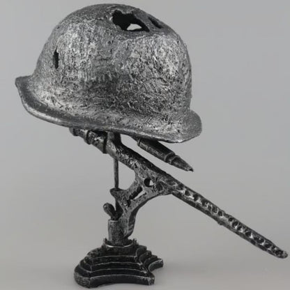 Vintage Steel Helmet LED Table Lamp USB Powered