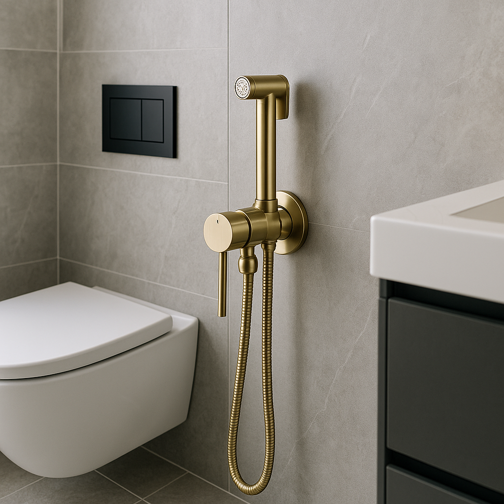 Wall Mounted Bidet Spray Faucet Set Hot Cold Water Mixer
