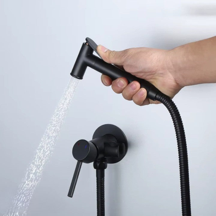 Wall Mounted Bidet Spray Faucet Set Hot Cold Water Mixer
