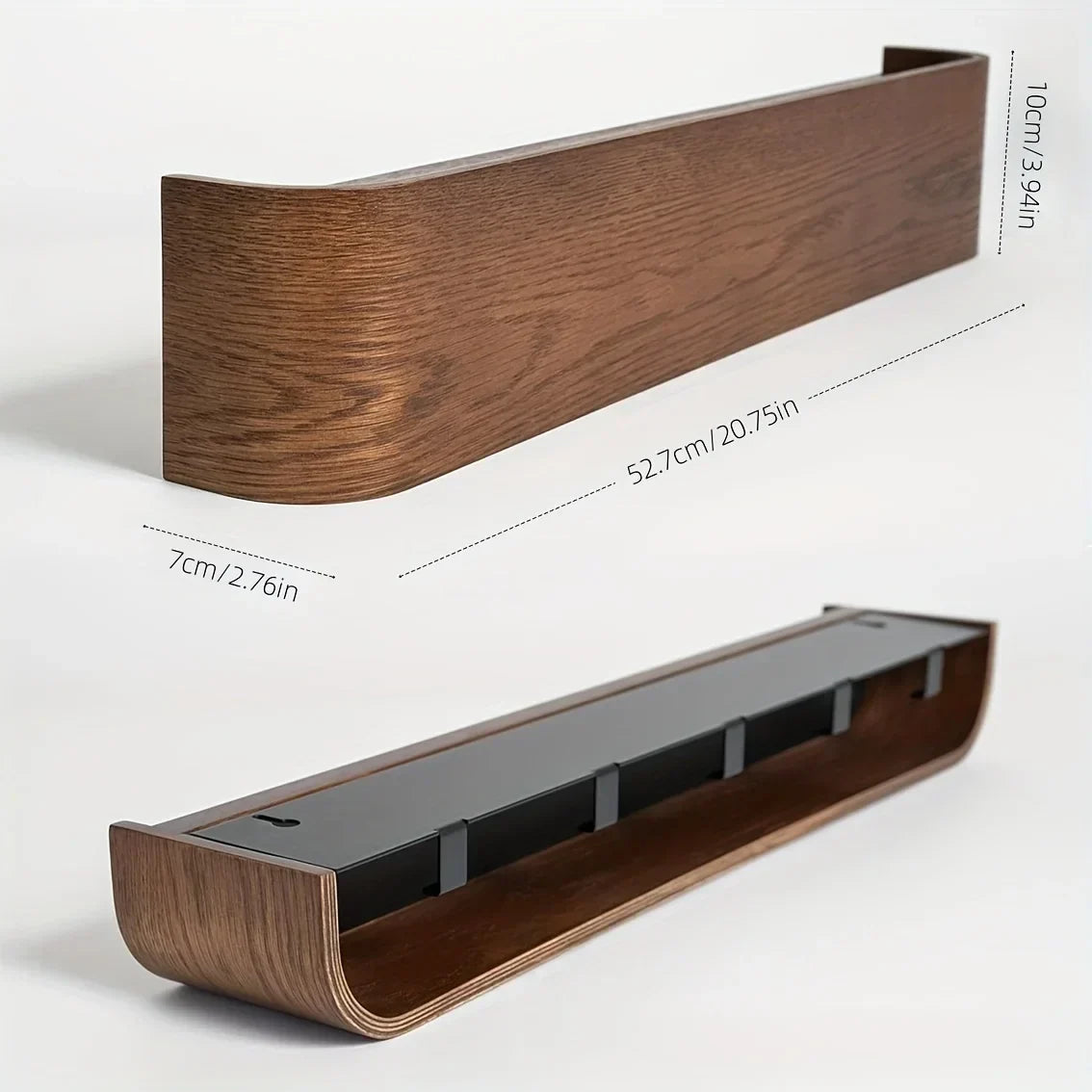 Wall Mounted Coat Rack with Shelf and Hidden Hooks