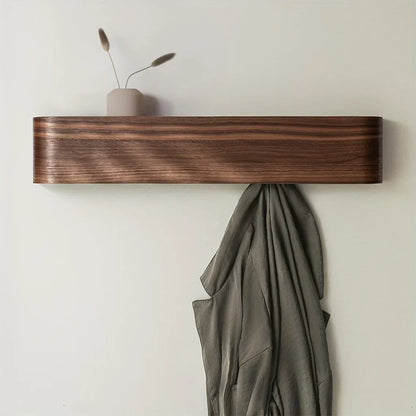 Wall Mounted Coat Rack with Shelf and Hidden Hooks
