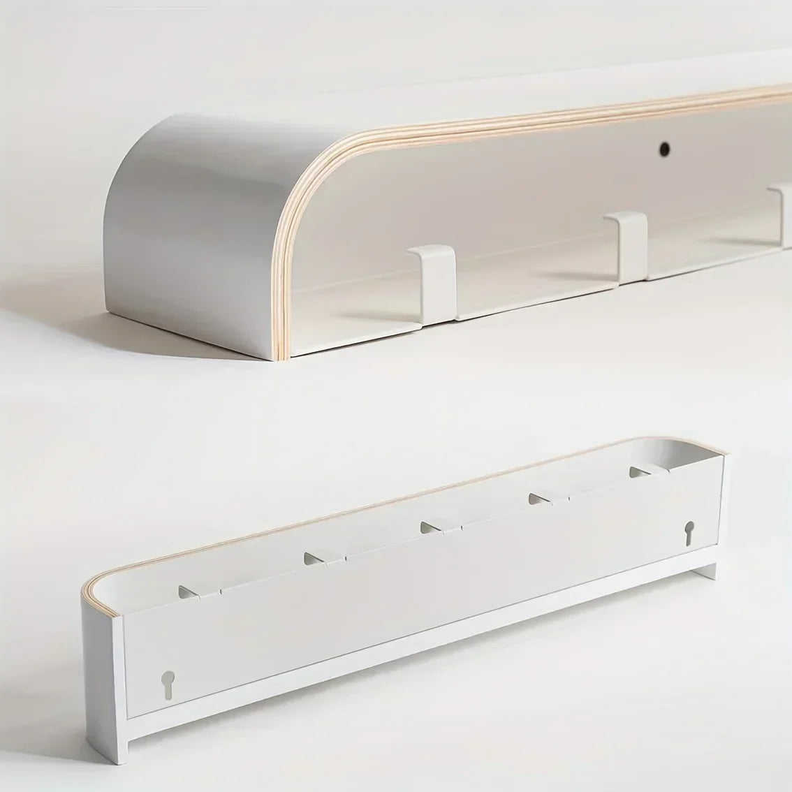 Wall Mounted Coat Rack with Shelf and Hidden Hooks