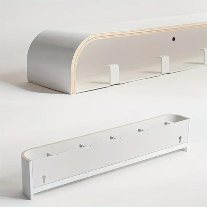 Wall Mounted Coat Rack with Shelf and Hidden Hooks
