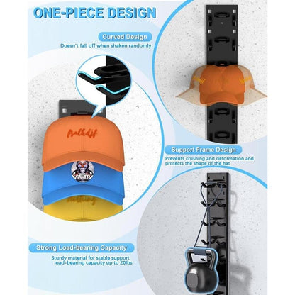 Wall Mounted Hat Rack Organizer for Baseball Caps