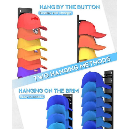 Wall Mounted Hat Rack Organizer for Baseball Caps
