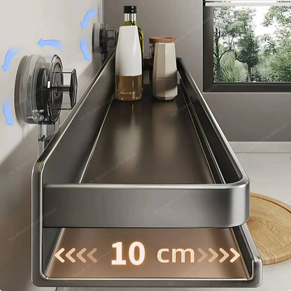 Wall Mounted Suction Cup Kitchen Spice Rack Organizer