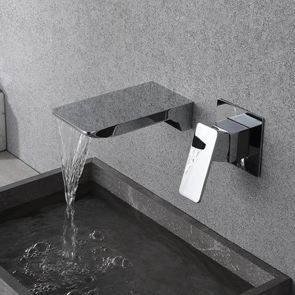 Wall Mounted Waterfall Bathroom Faucet with Hot and Cold Mixer