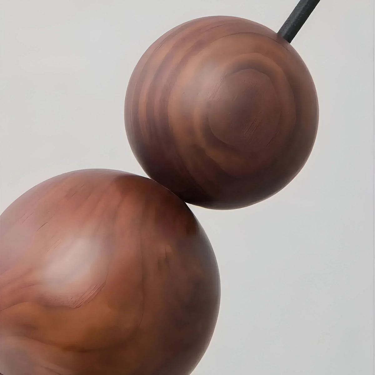 Walnut Wood Brass Wall Light with Gradient Glass