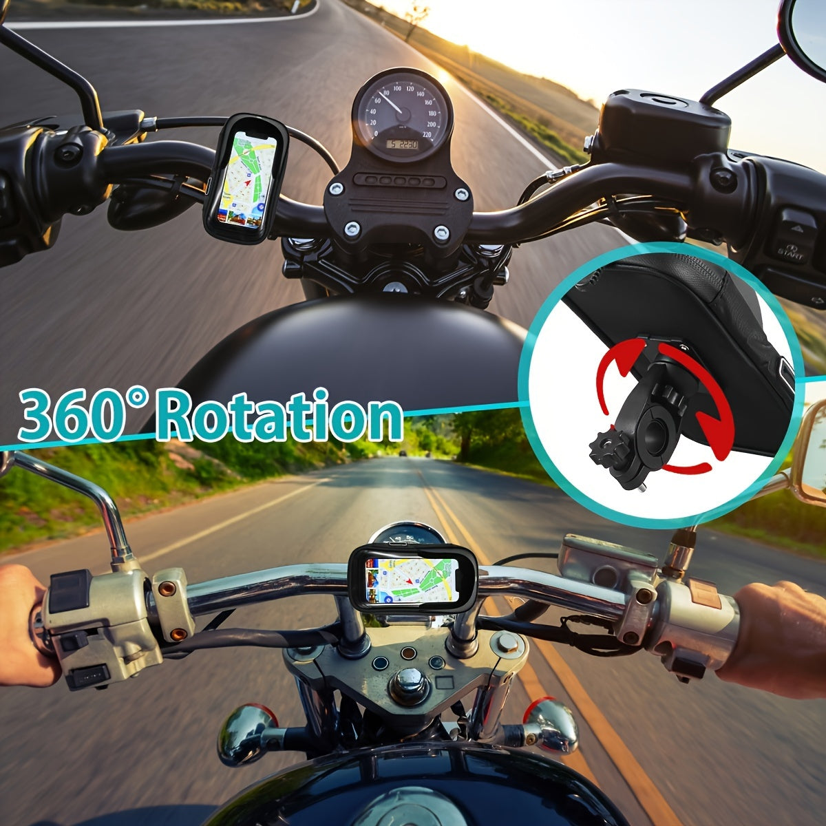 Waterproof 360 Rotating Phone Holder for Bike and Motorcycle