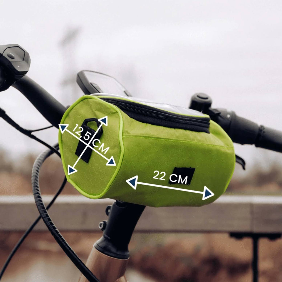 Waterproof Bicycle Handlebar Bag with Touchscreen Phone Window