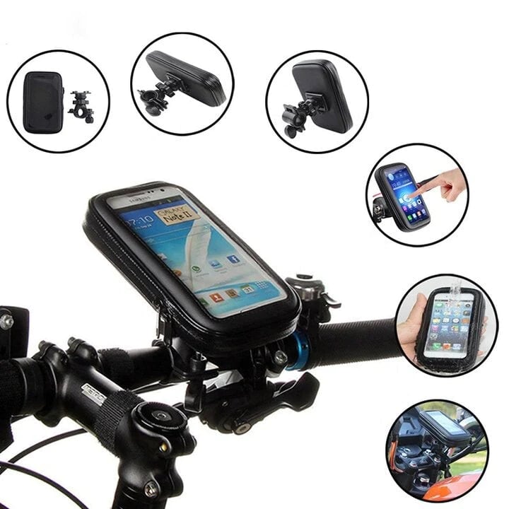 Waterproof Bike Phone Mount with 15W Power Bank Handlebar Holder