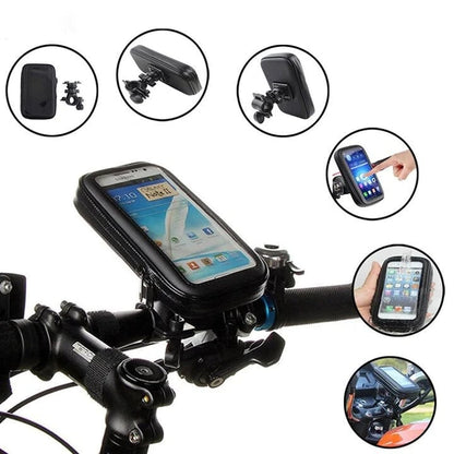 Waterproof Bike Phone Mount with 15W Power Bank Handlebar Holder