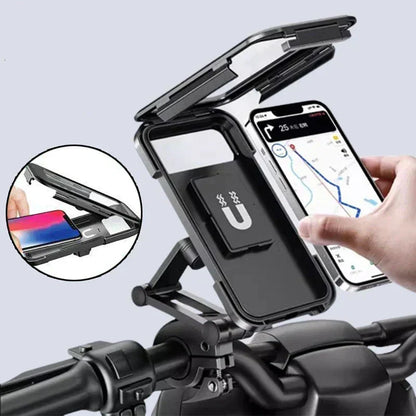 Waterproof Bike Phone Mount with 15W Power Bank Handlebar Holder
