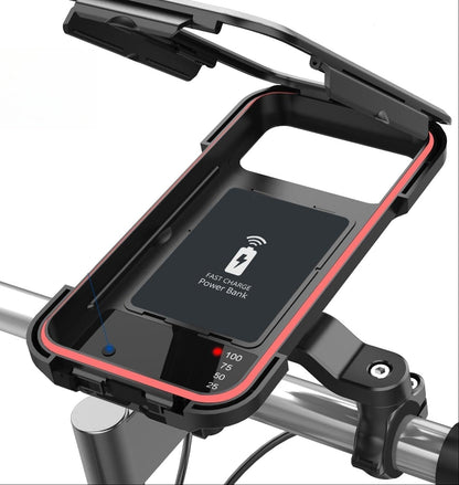 Waterproof Bike Phone Mount with 15W Power Bank Handlebar Holder