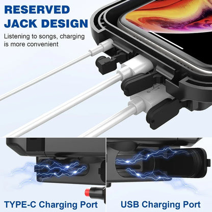 Waterproof Bike Phone Mount with 15W Power Bank Handlebar Holder