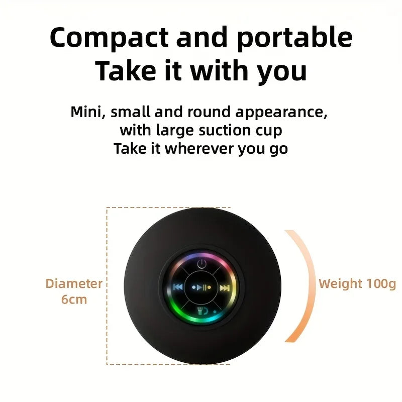 Waterproof Bluetooth Shower Speaker With Suction Mount