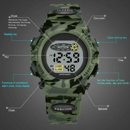 Waterproof Digital Kids Watch with Stopwatch