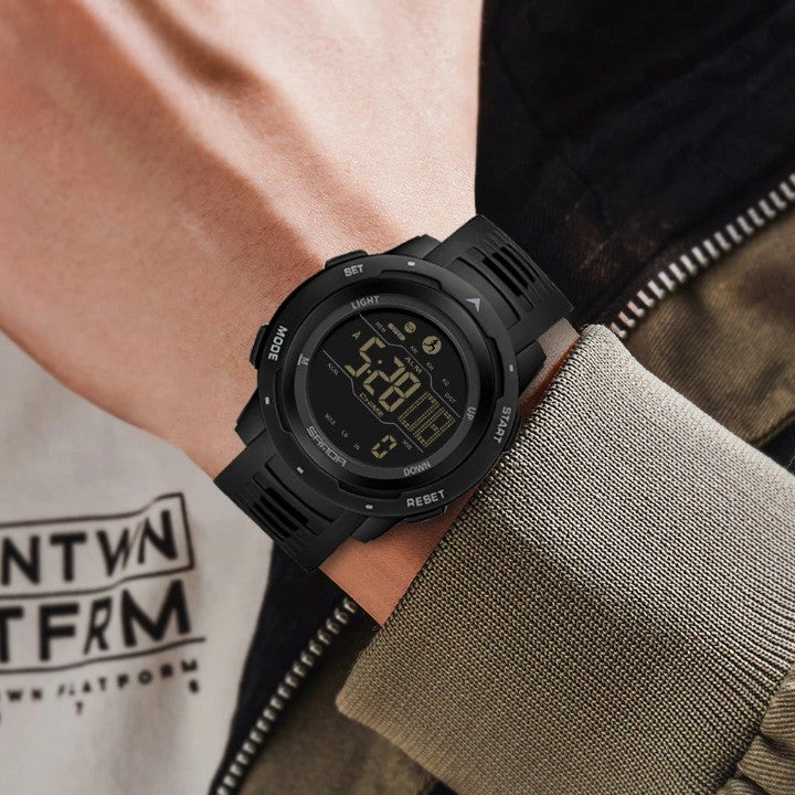 Waterproof Digital Pedometer Watch Outdoor Fitness Activity Tracker Military Style