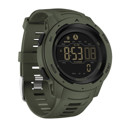 Waterproof Digital Pedometer Watch Outdoor Fitness Activity Tracker Military Style