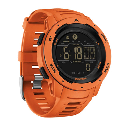Waterproof Digital Pedometer Watch Outdoor Fitness Activity Tracker Military Style