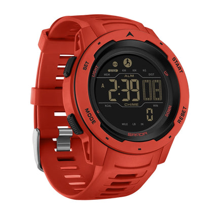 Waterproof Digital Pedometer Watch Outdoor Fitness Activity Tracker Military Style