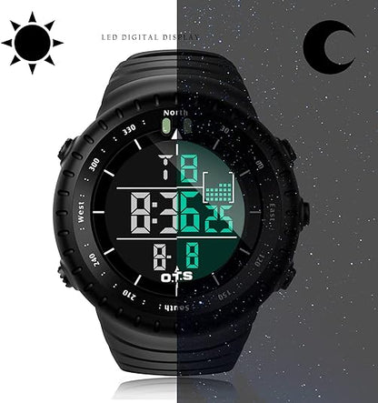 Waterproof Digital Sports Watch for Men with LED Backlight and Shock Resistant Design