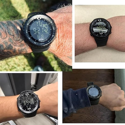 Waterproof Digital Sports Watch for Men with LED Backlight and Shock Resistant Design
